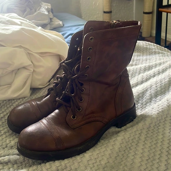 Brash Shoes Womens Brown Combat Boots Wzippers Poshmark